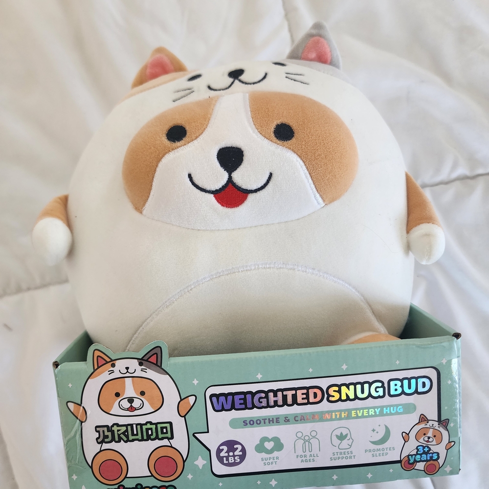 Mimicoco Weighted Snug Bud Plush - White & Tan